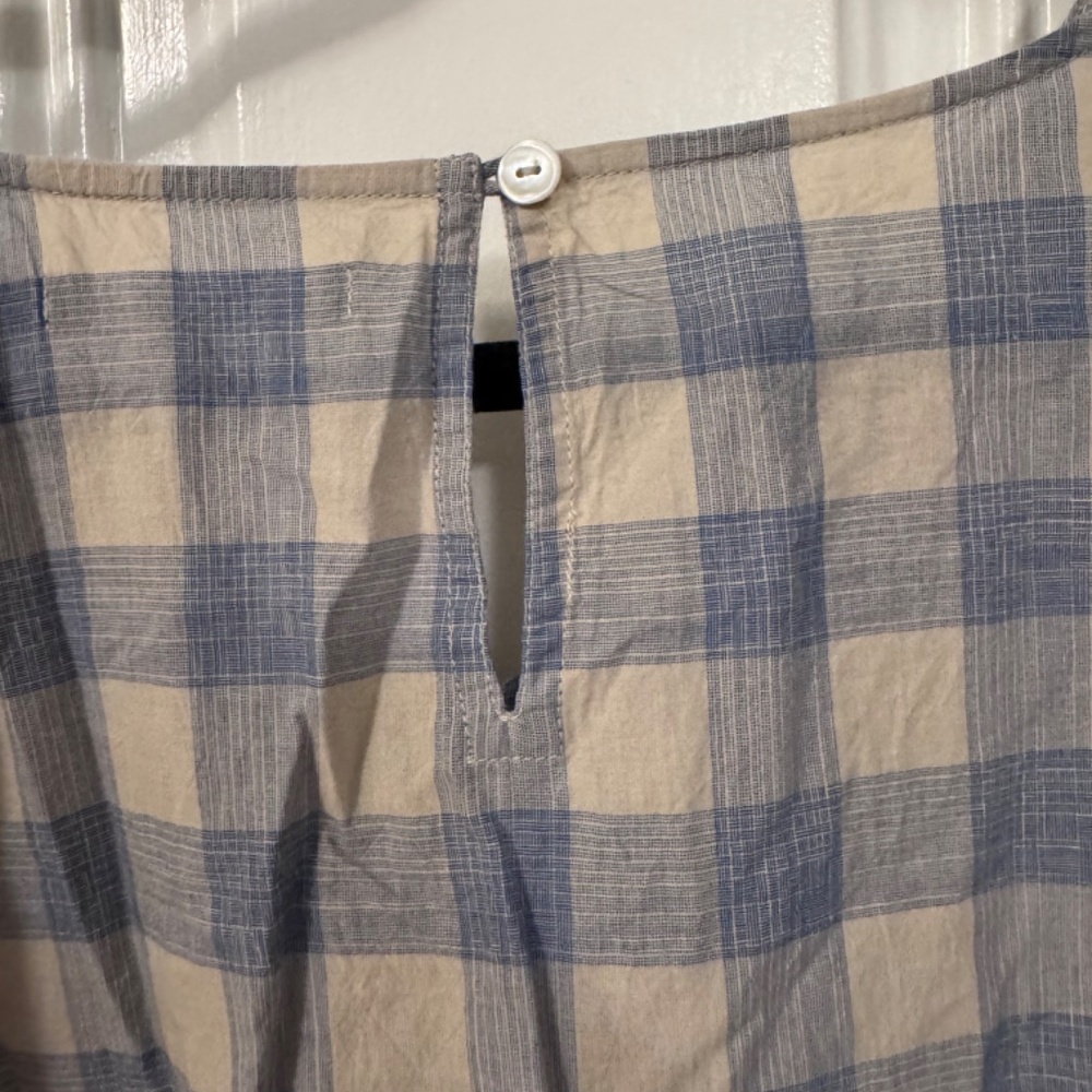 Large Gudrun Sjoden blue & cream gingham dress with embroidery - Picture 2 of 7